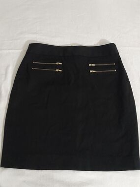 Banana Republic Black Pencil Skirt with Gold Zippers